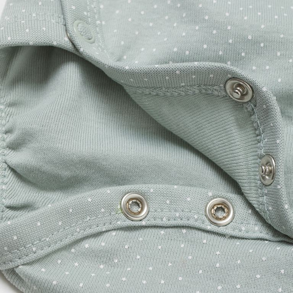 Custom Name on H&amp;M 3-pack long-sleeved bodysuits (0-9mths) - Dusky Green/Spotted, view 4